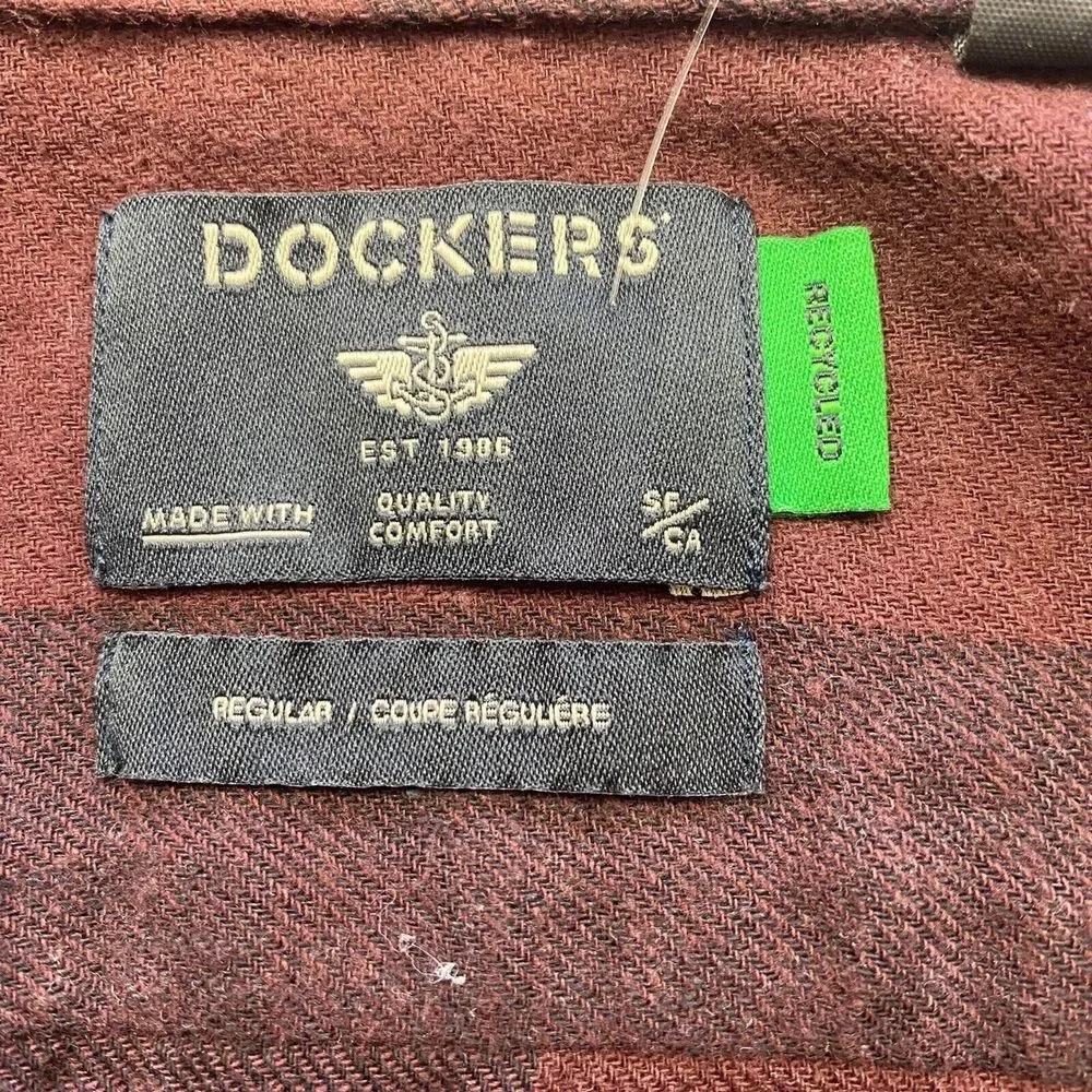 Dockers Men Regular Fit Long Sleeve Casual Shirt Size Small‎ Cotton Pocket New